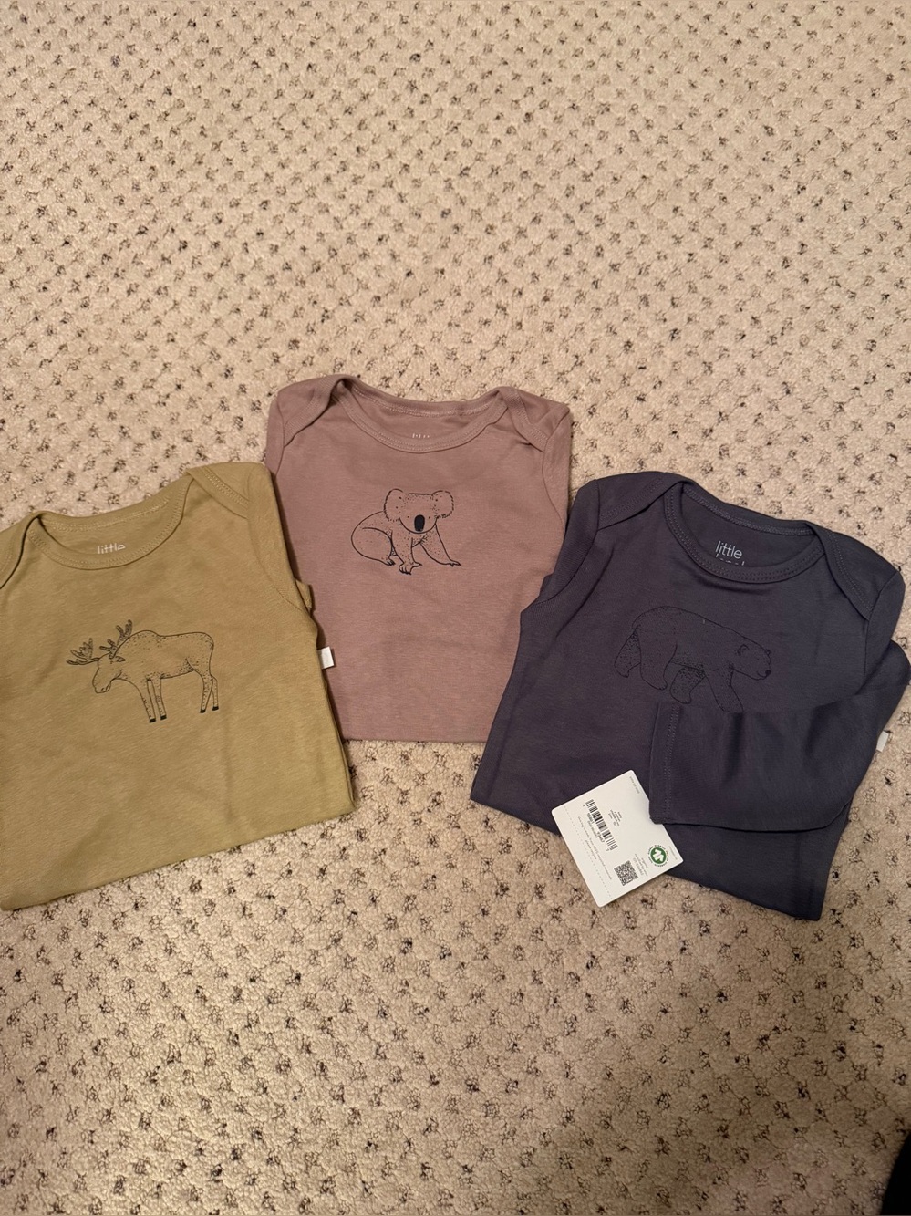 Little Baby Long Sleeve Tee - Olive, Mauve, Navy - 3-Pack